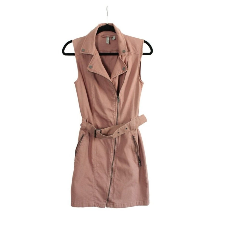 h&m pink denim dress size 6